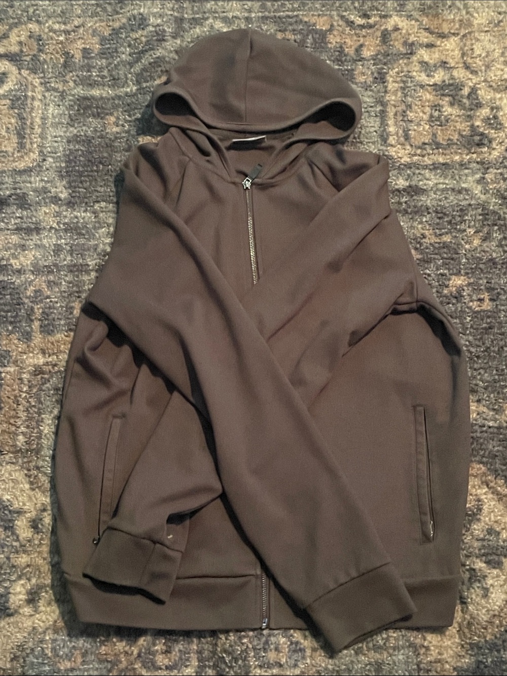 Men's Zip Hoodie in Deep Brown